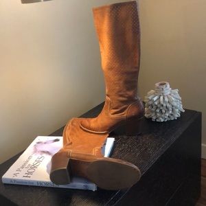 Frye perforated leather tall boots!